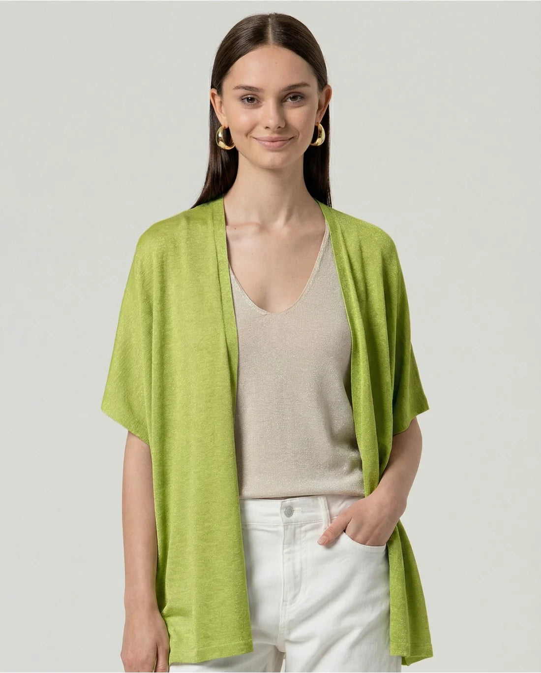 Poncho amplio de punto fino