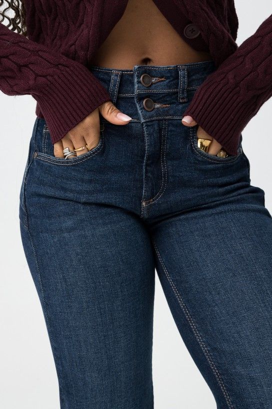 Vaqueros rectos denim oscuro Tiffosi