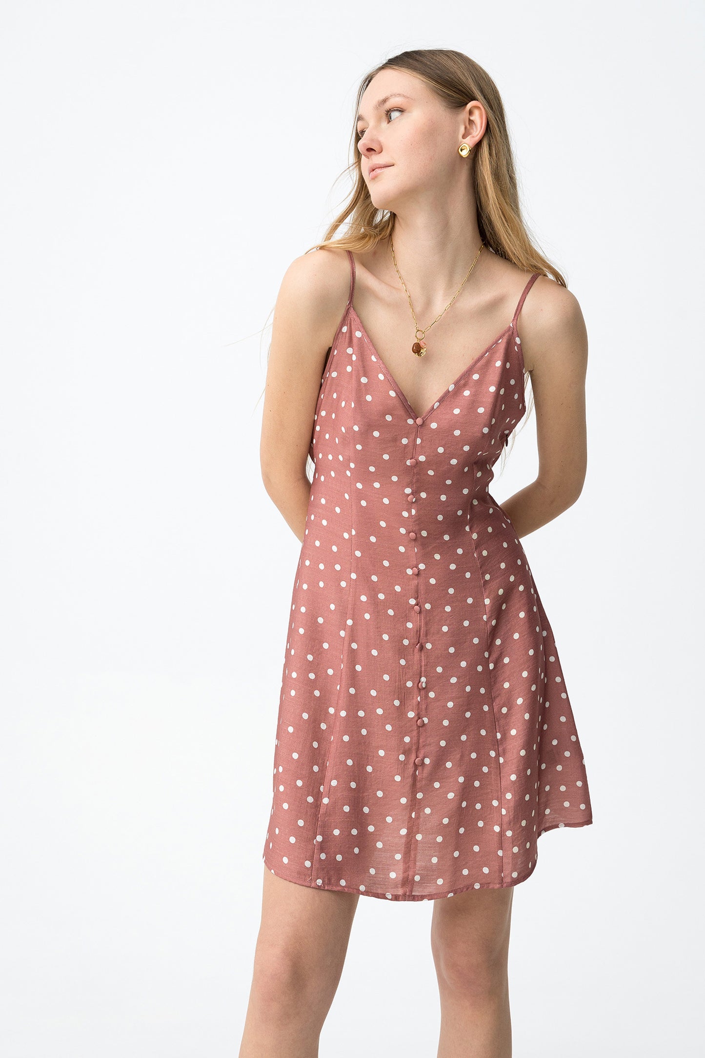 Vestido rosa corto tirantes