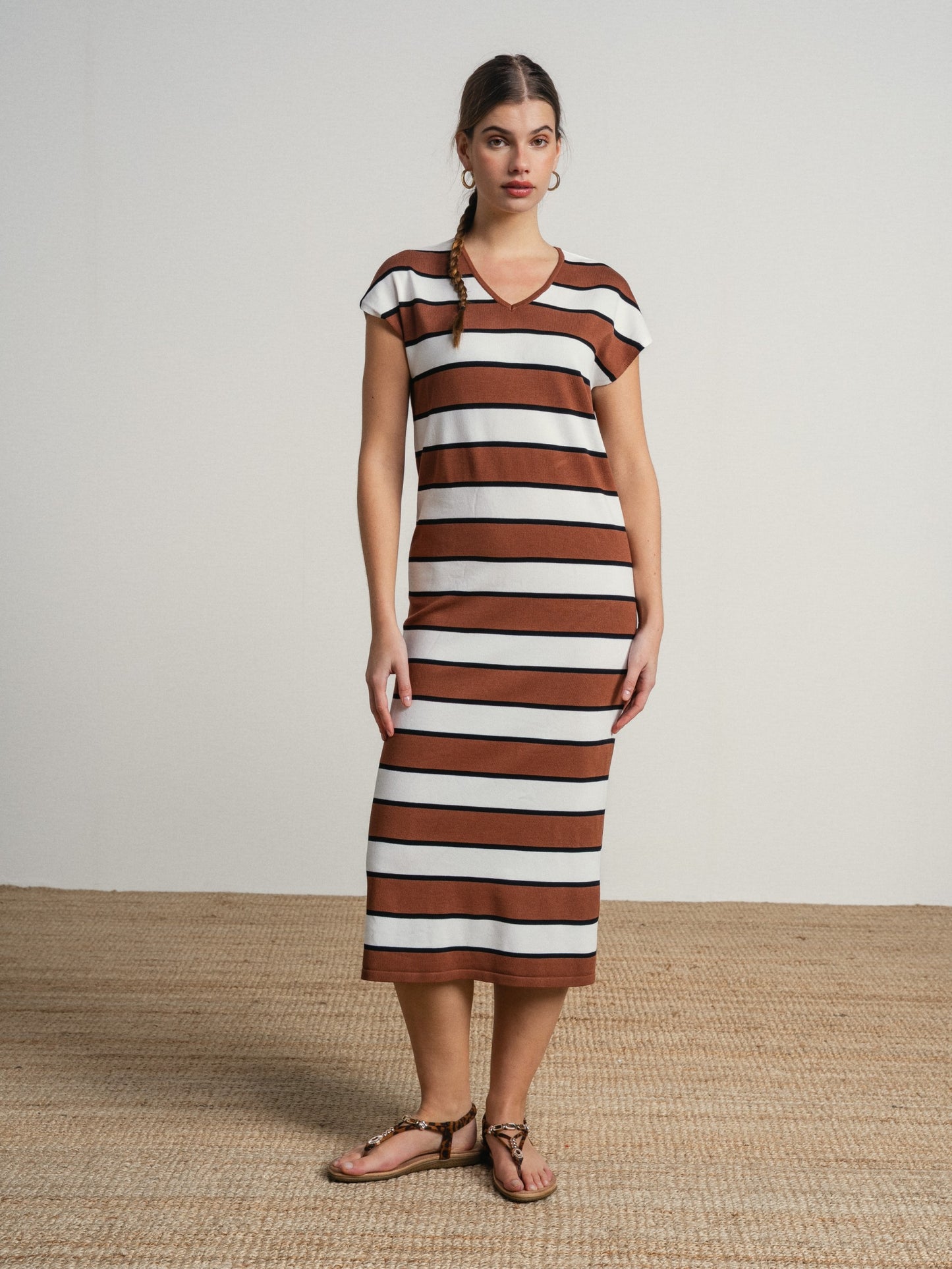 Vestido Striped midi
