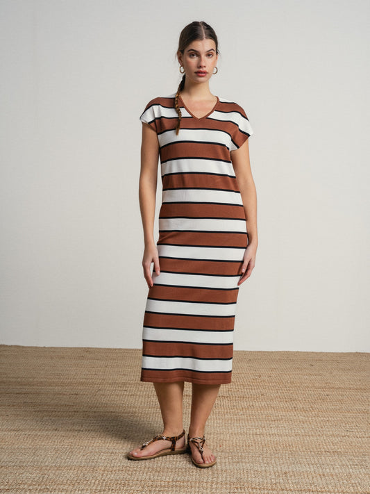 Vestido Striped midi