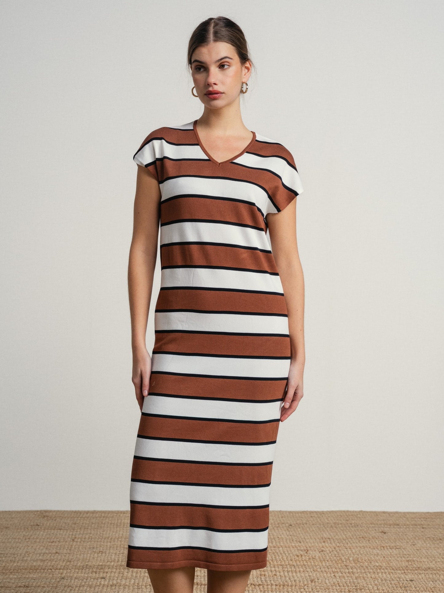 Vestido Striped midi