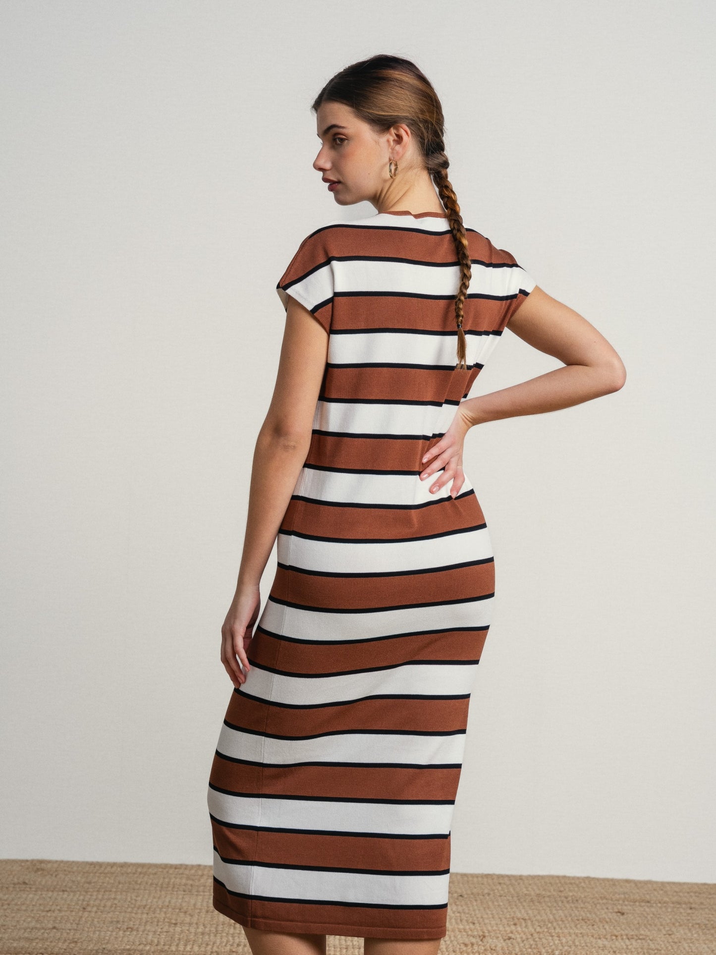 Vestido Striped midi