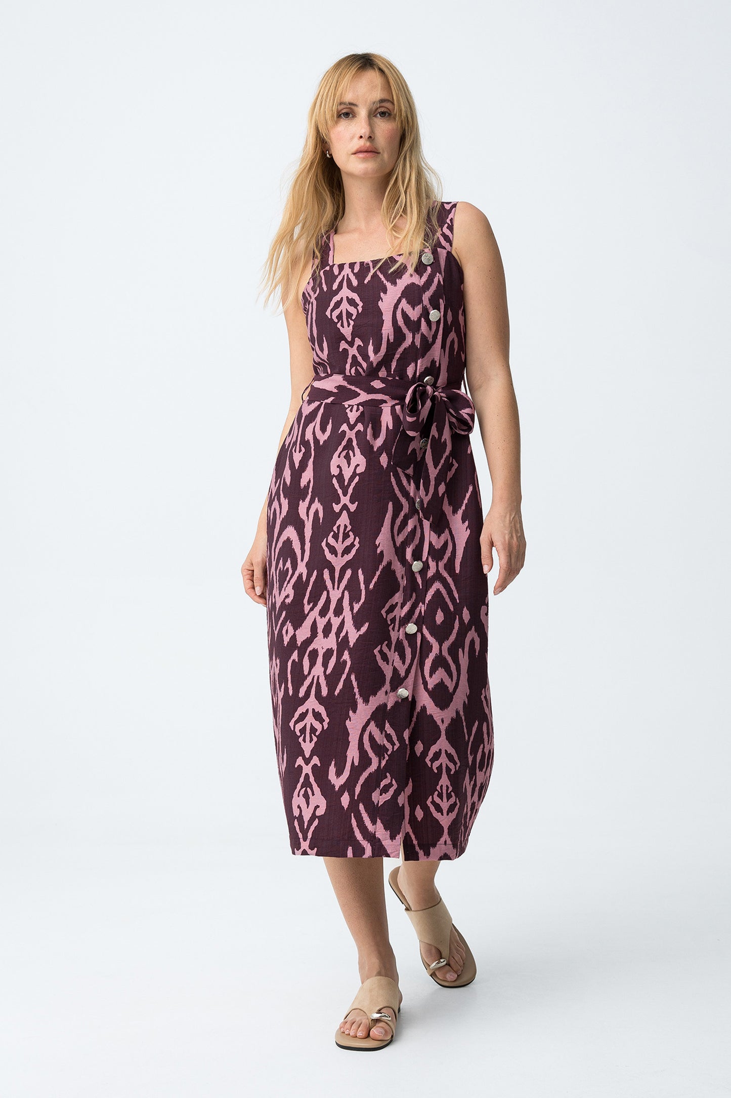 Vestido slim rojo estampado