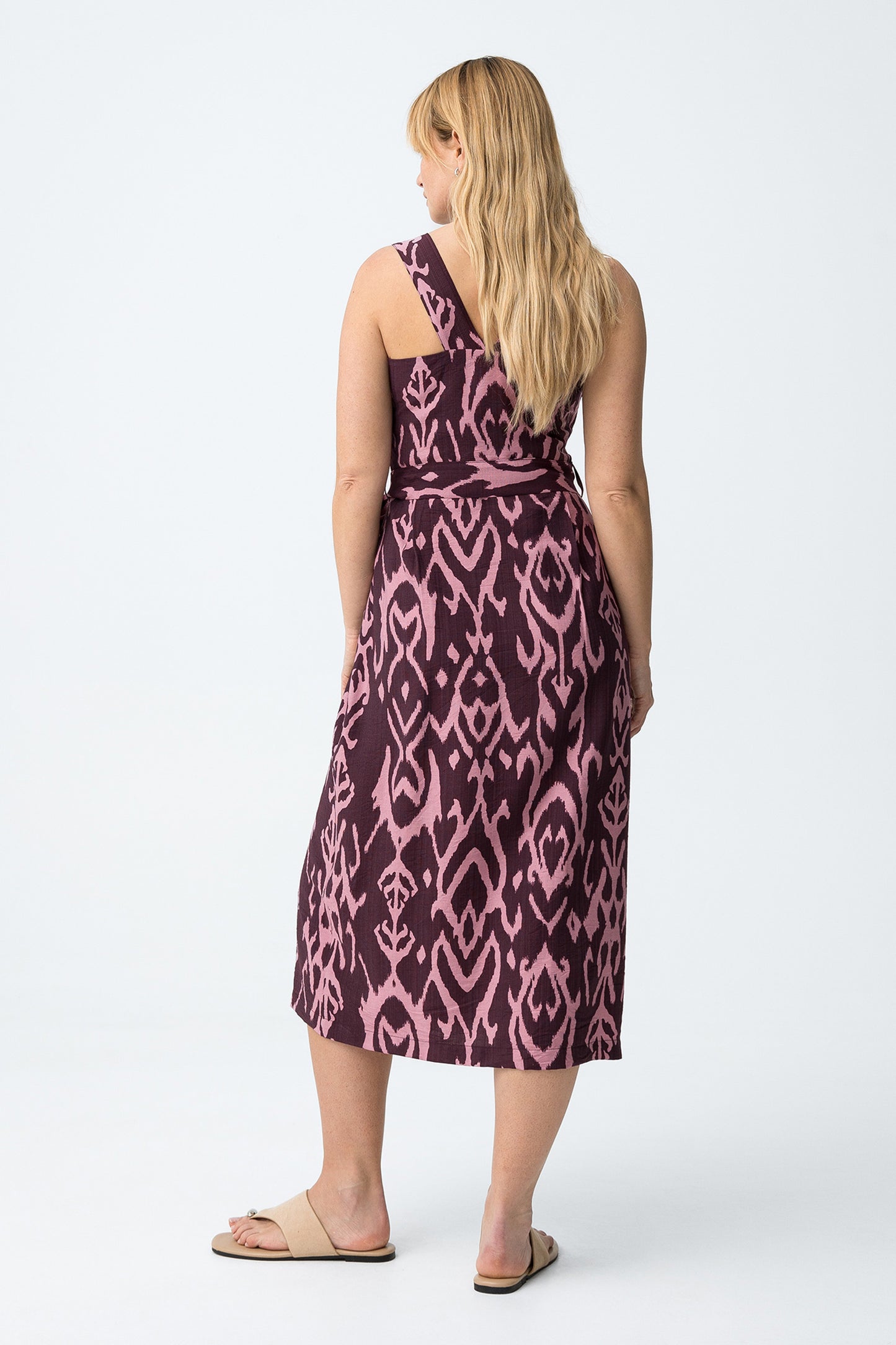 Vestido slim rojo estampado