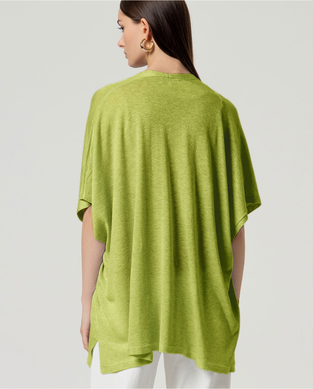 Poncho amplio de punto fino