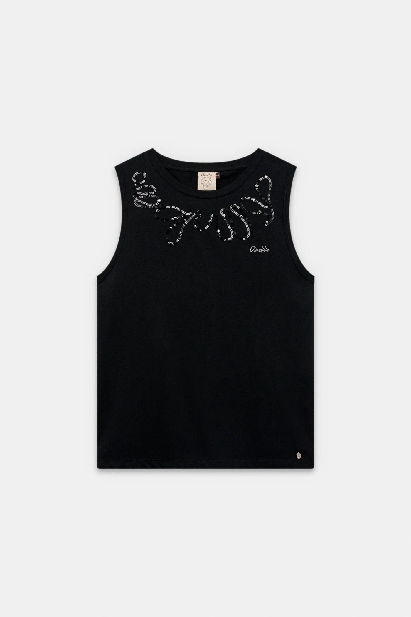 Camiseta negra sin mangas