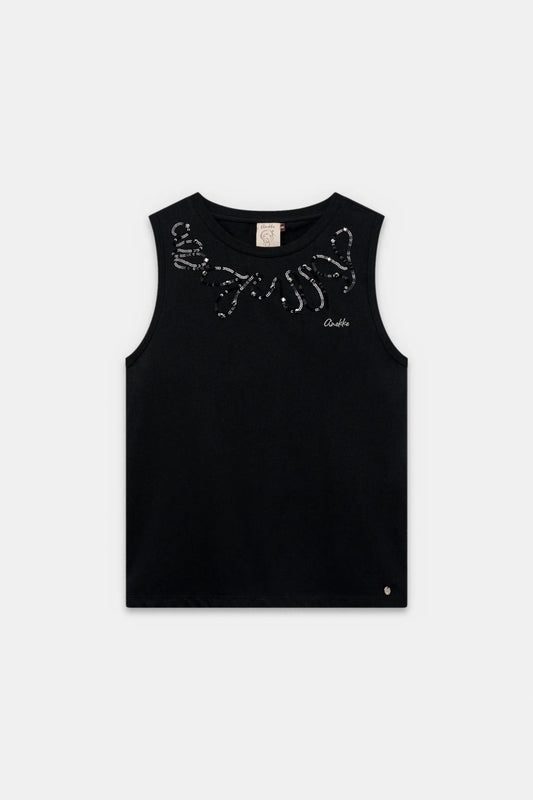 Camiseta negra sin mangas
