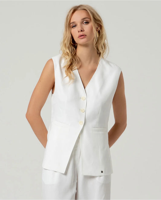 Chaleco botones lyocell y lino