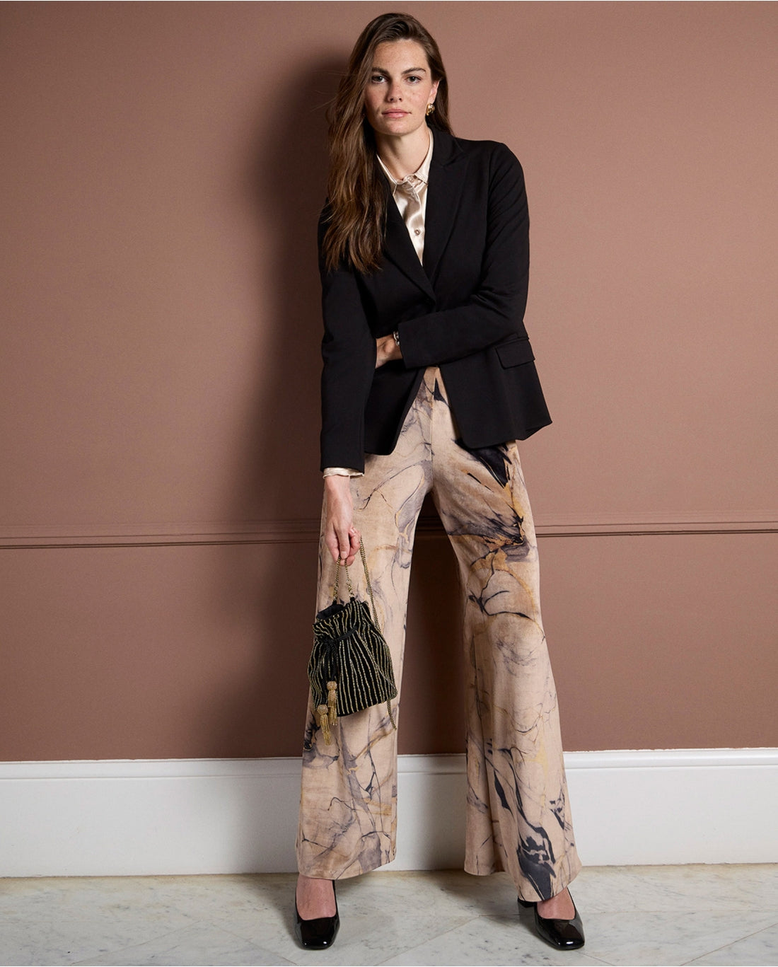 Blazer elástica con bolsillos Negro