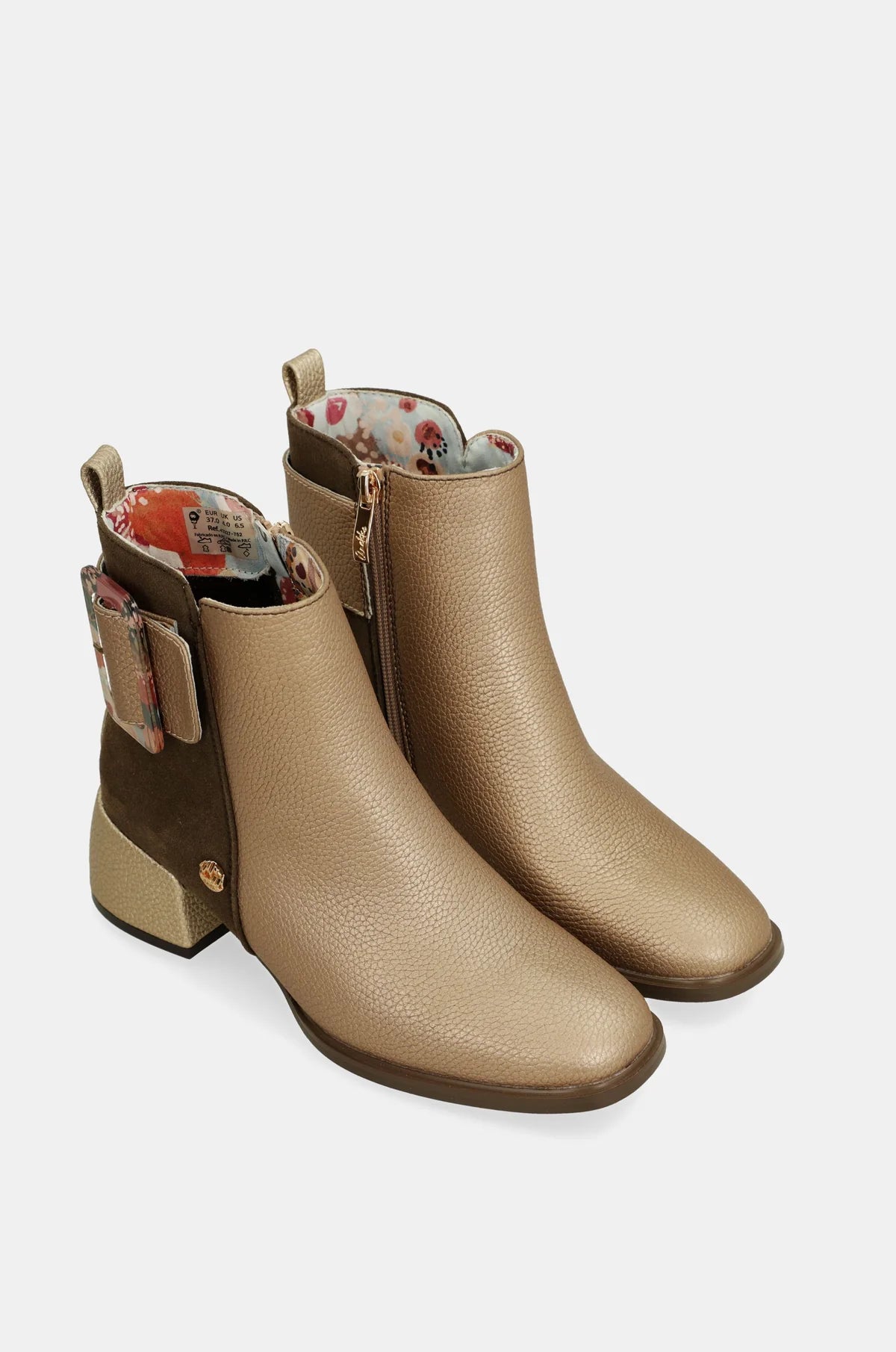 BOTINES MARRONES Y DORADOS