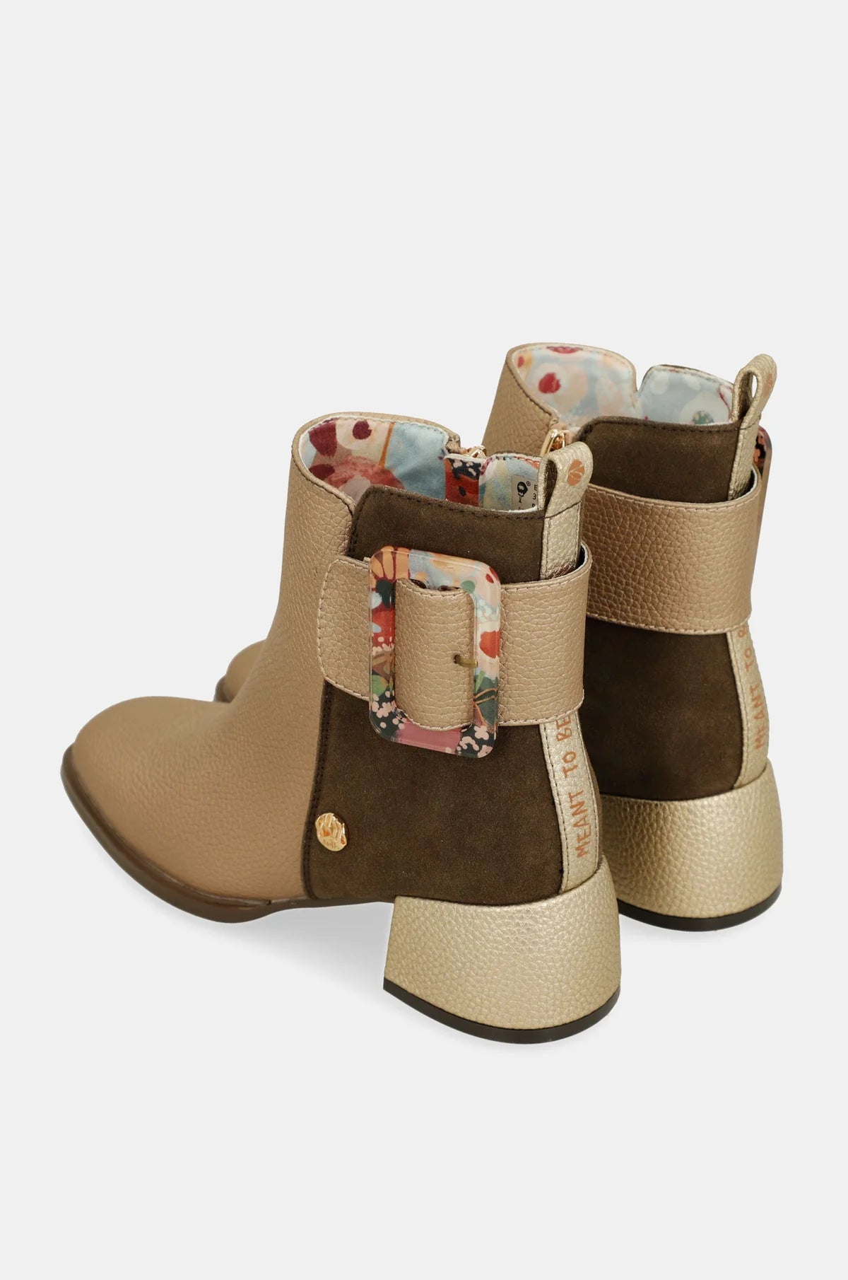 BOTINES MARRONES Y DORADOS