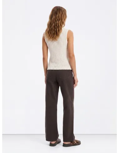 VAQUERO CINTURA MEDIA WIDE LEG MARRON