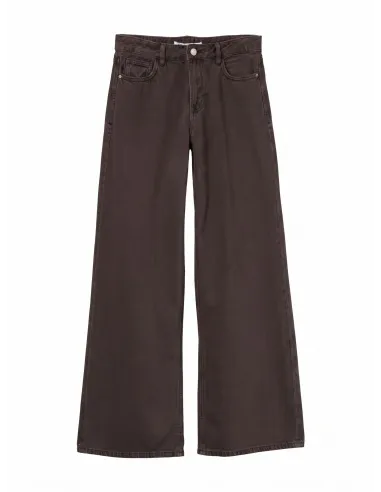 VAQUERO CINTURA MEDIA WIDE LEG MARRON