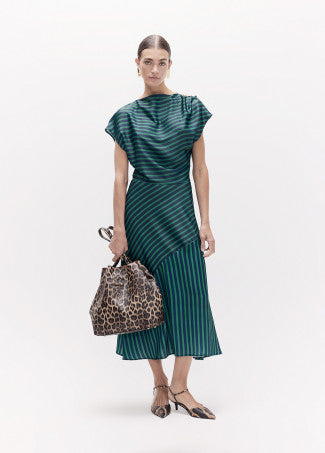 VESTIDO LARGO RAYAS BICOLOR