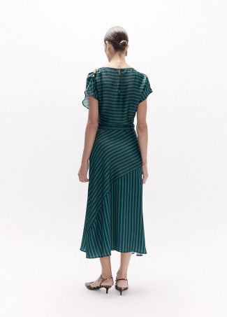 VESTIDO LARGO RAYAS BICOLOR