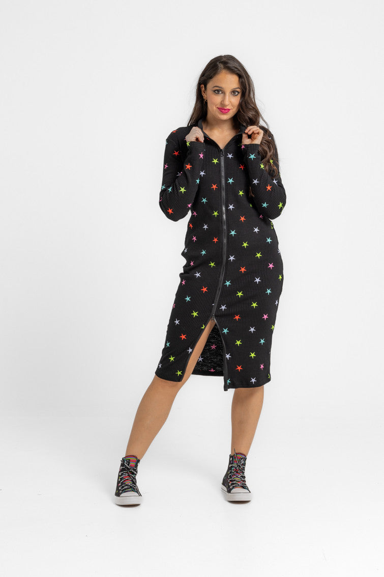Vestido Cremallera Con Cuello Perkins Entallado - STARS