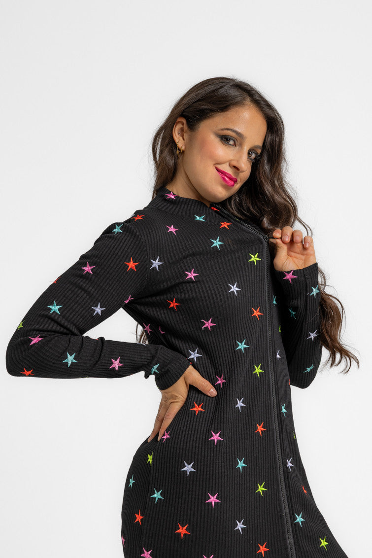 Vestido Cremallera Con Cuello Perkins Entallado - STARS