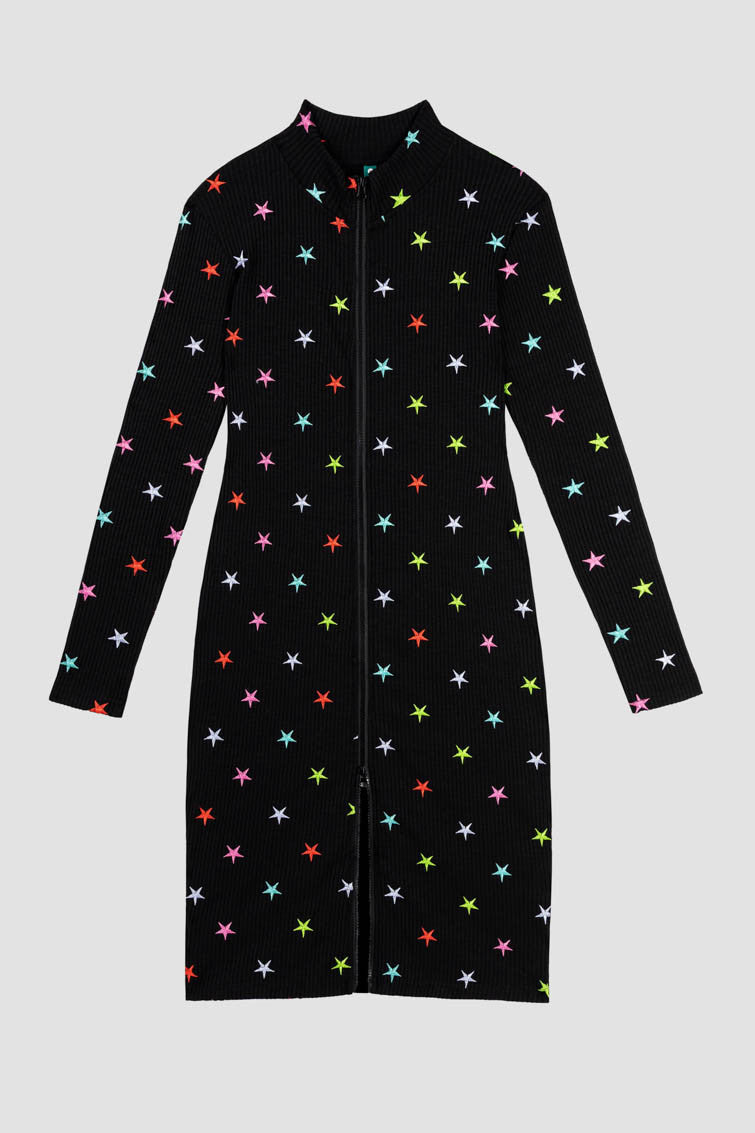 Vestido Cremallera Con Cuello Perkins Entallado - STARS