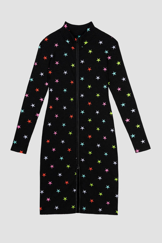 Vestido Cremallera Con Cuello Perkins Entallado - STARS