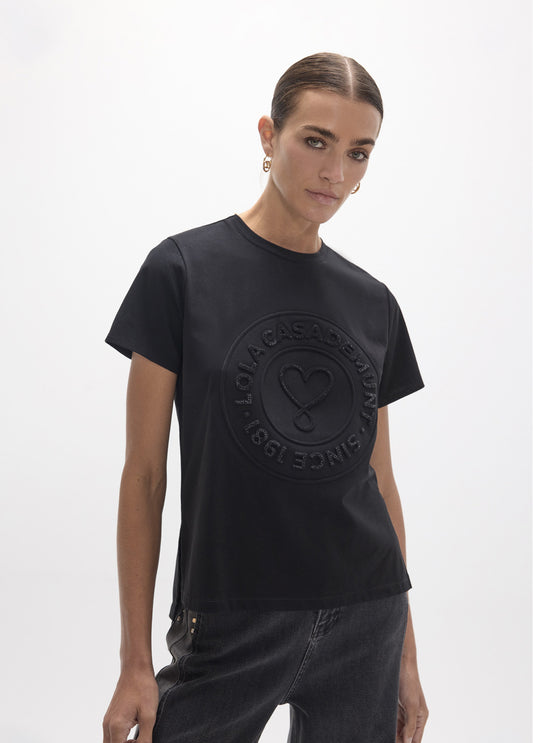 CAMISETA CON PRINT ROSCO CORAZÓN
