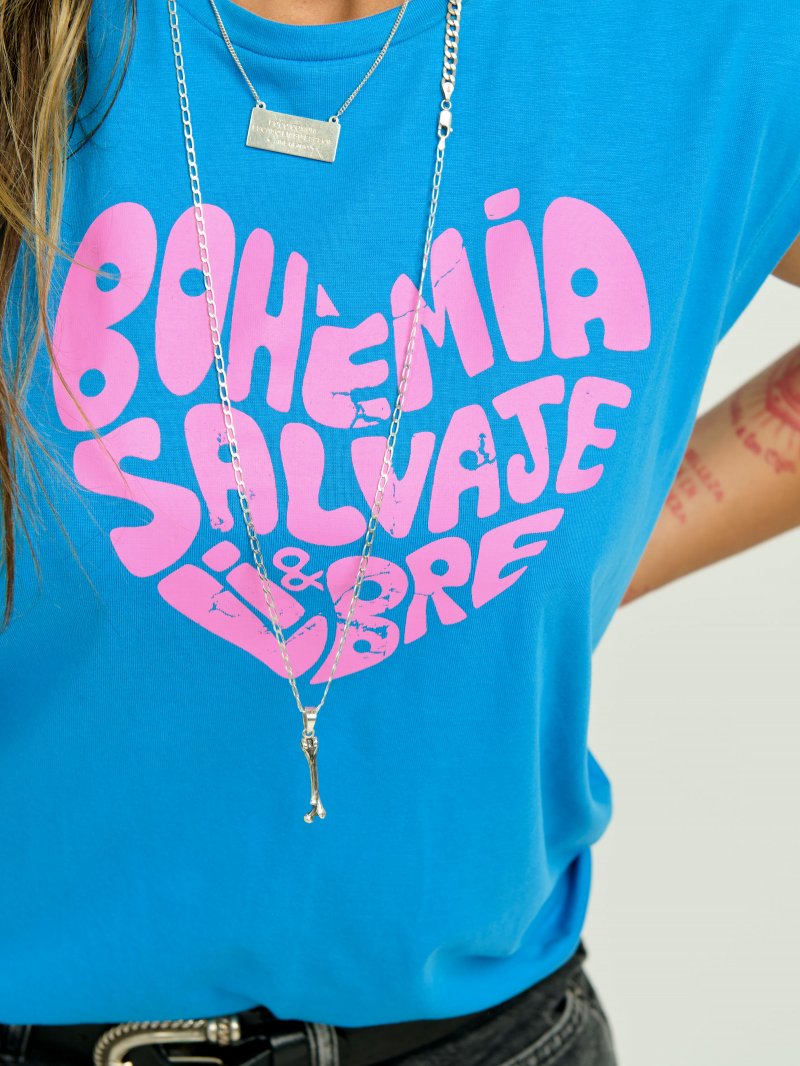 CAMISETA CHICA "BOHEMIA" AZUL