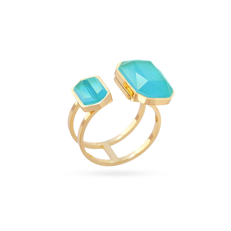 Anillo doble piedra