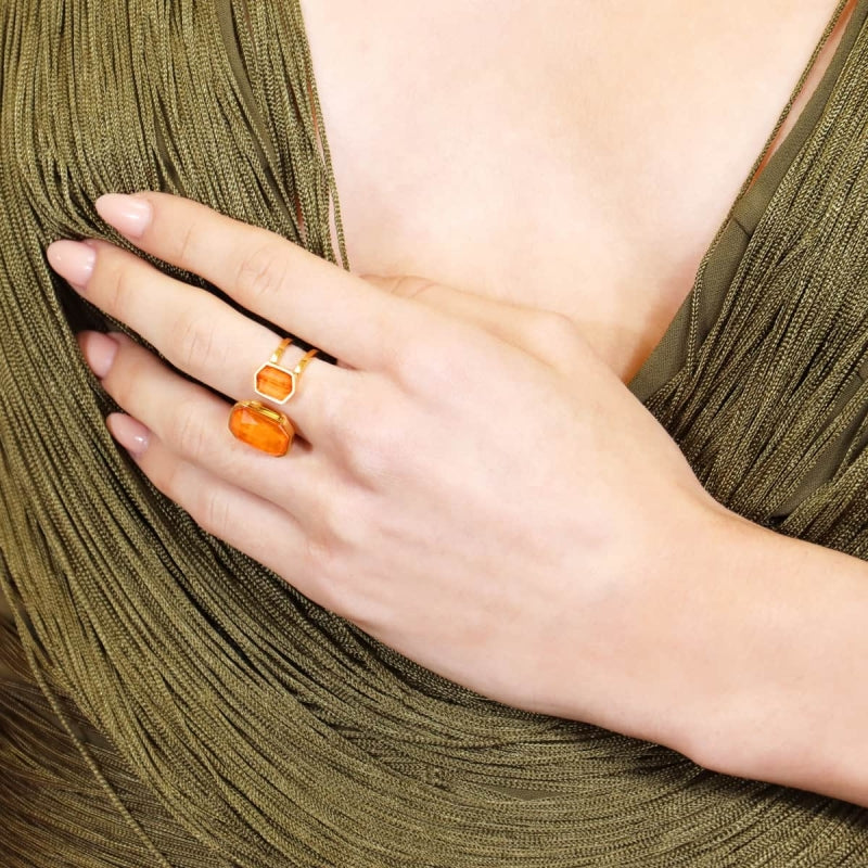 Anillo doble piedra