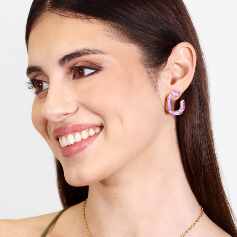 Pendientes geométricos piedras
