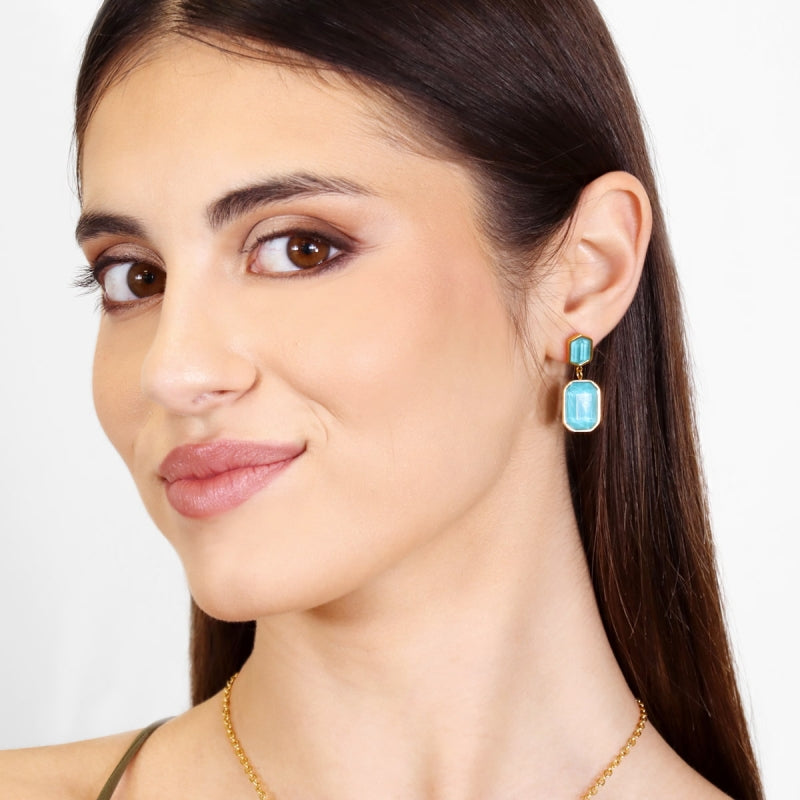 Pendientes doble piedra