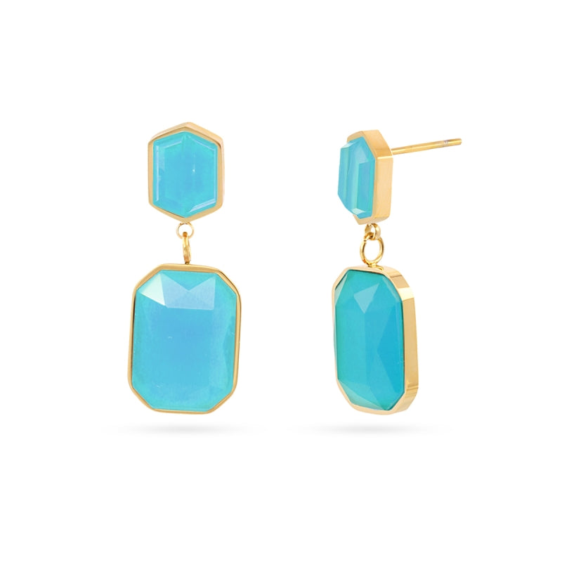 Pendientes doble piedra