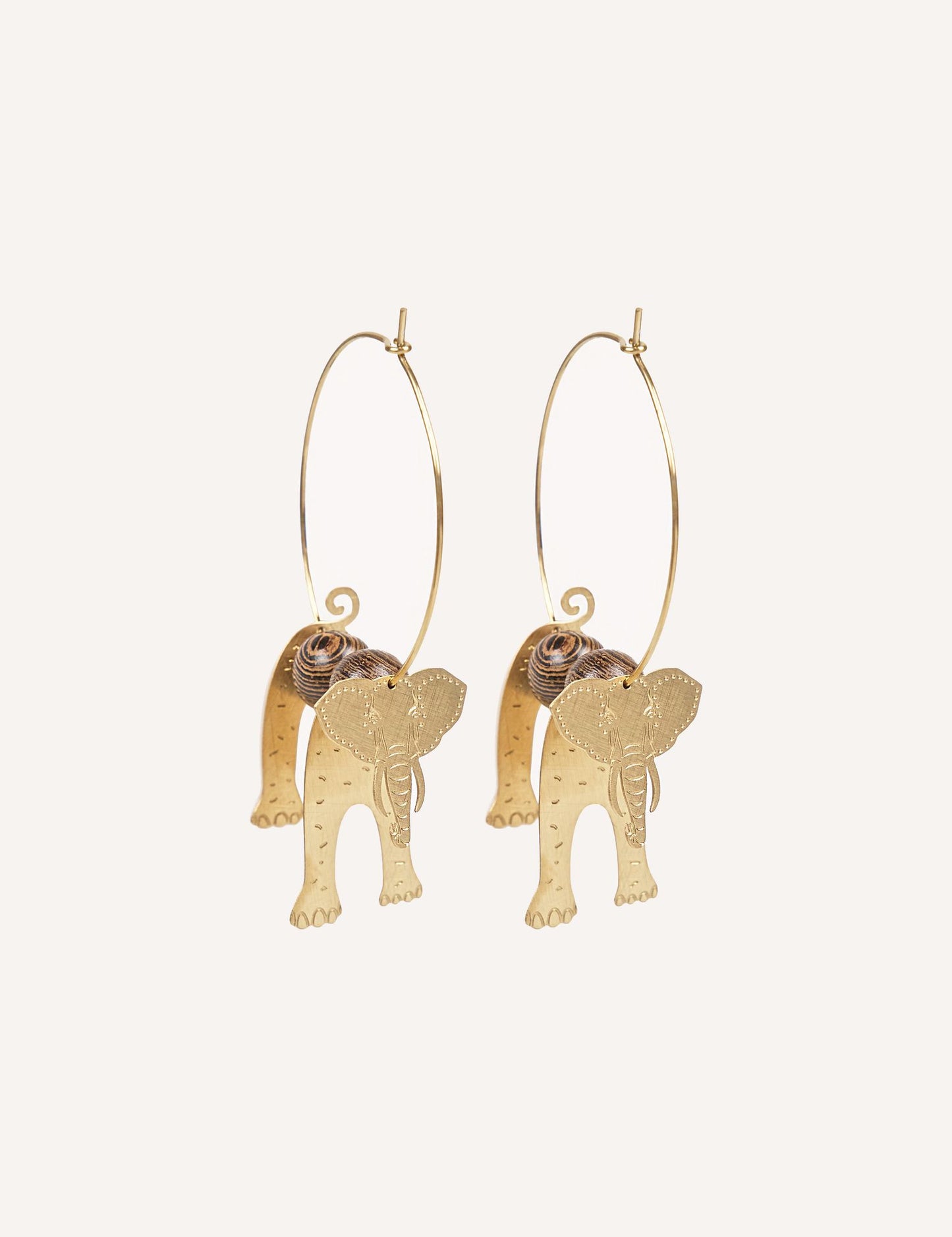 Pendientes aro con elefante