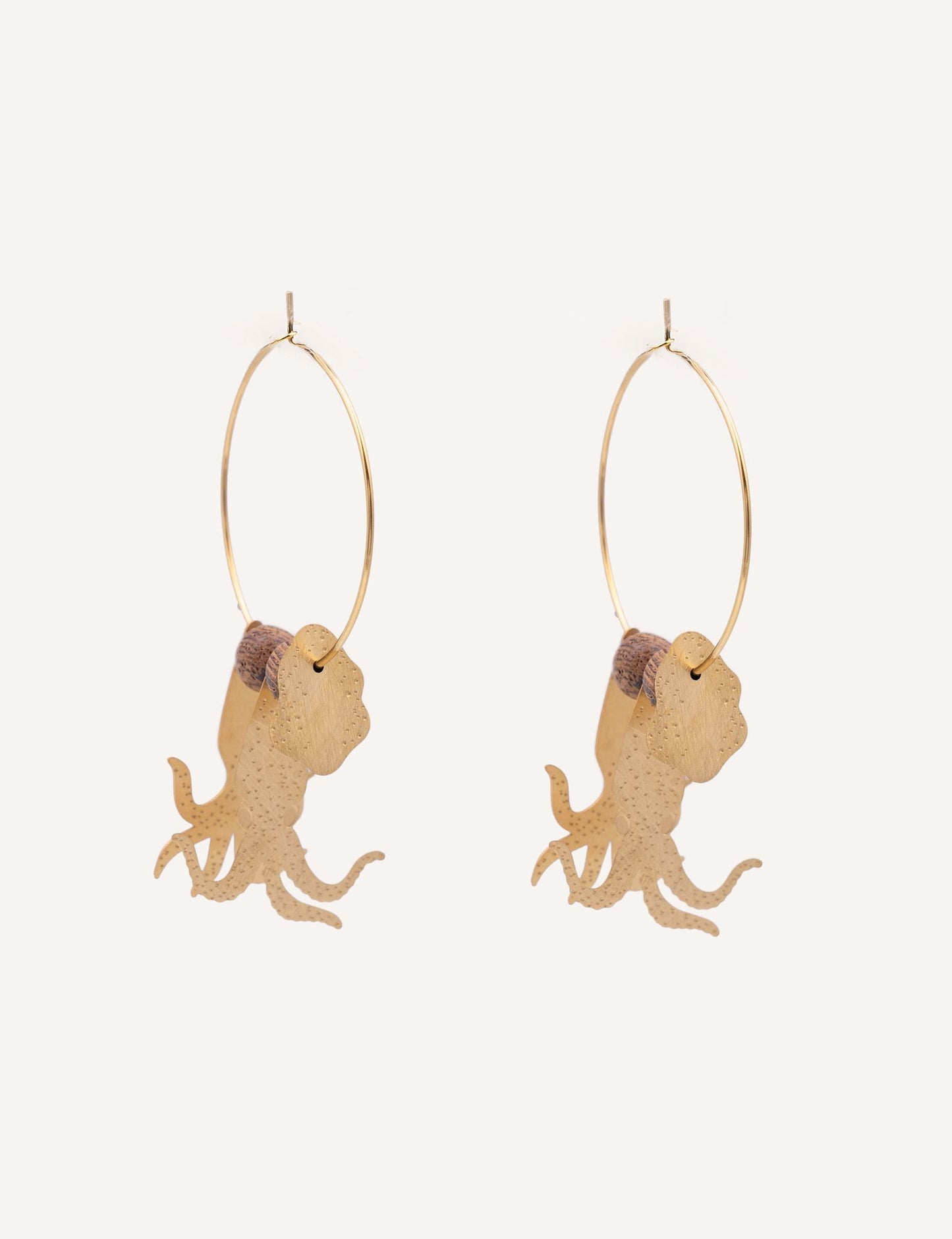 Pendientes aro con pulpo