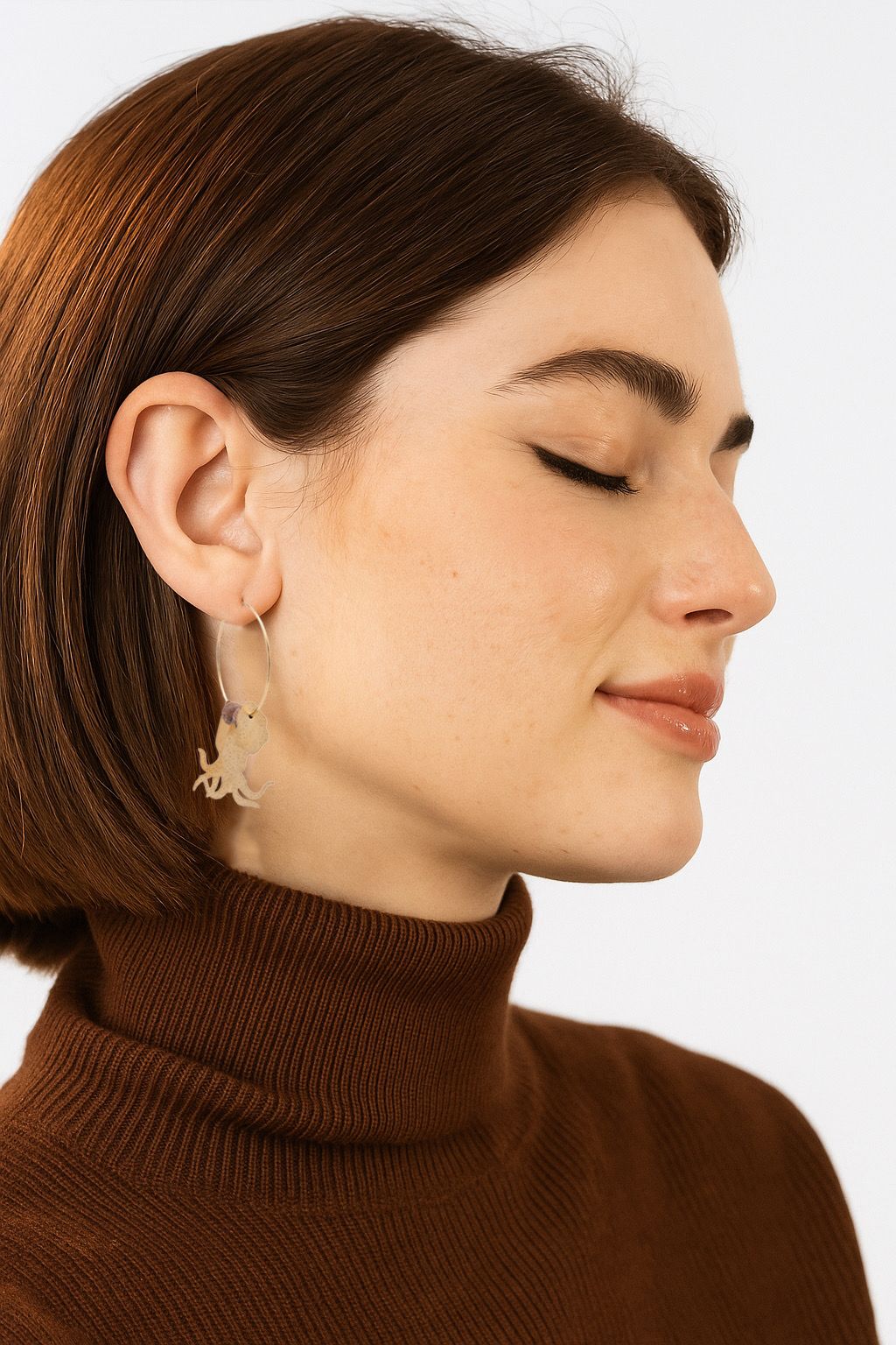 Pendientes aro con pulpo