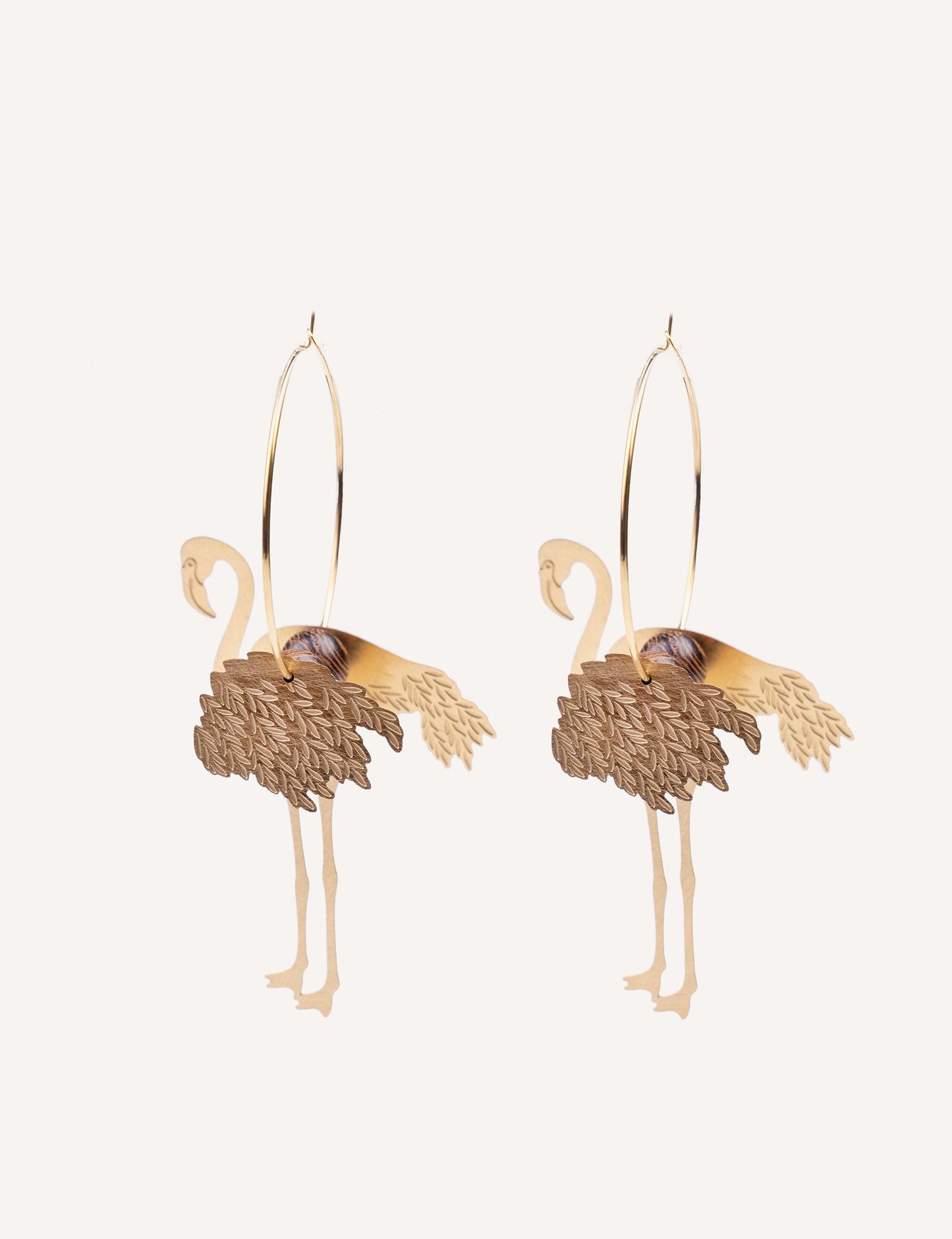 Pendientes aro con flamenco