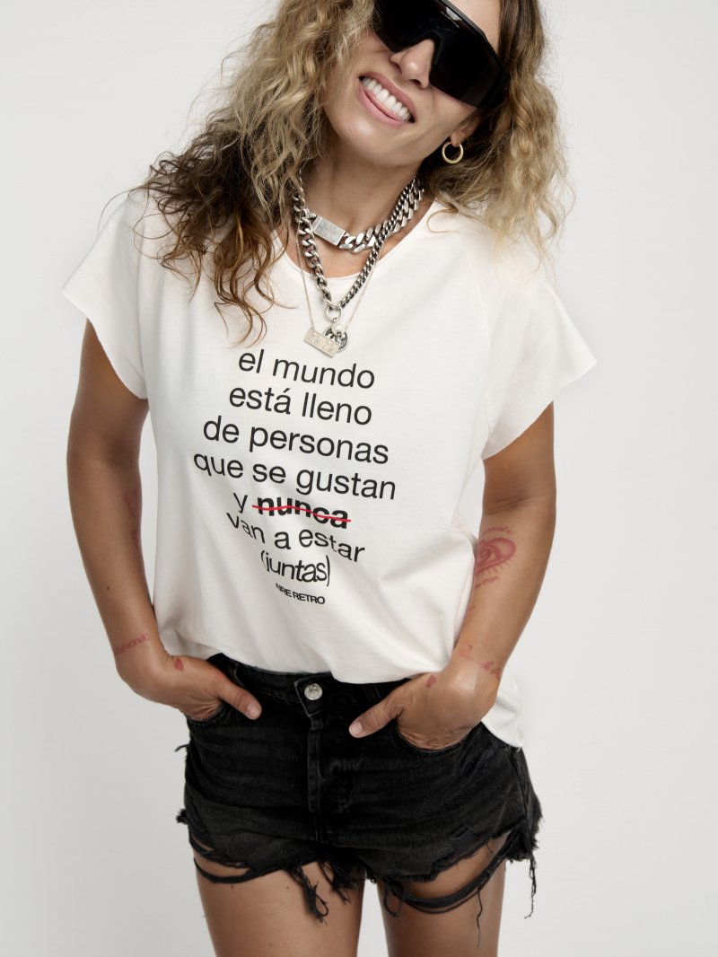 CAMISETA CHICA "PERSONAS" BLANCA